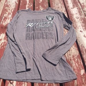 Long Sleeve Raiders Football t-shirt size Large